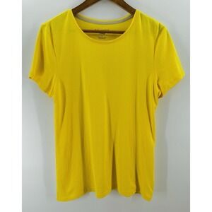 Charter Club Casual 100% Pima Luxury Cotton Round Neck Sz L Top Yellow Soft HH36